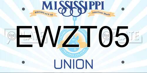EWZT05 Mississippi License Plate