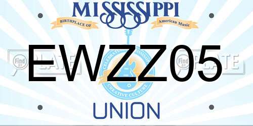 EWZZ05 Mississippi License Plate