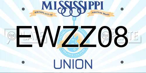 EWZZ08 Mississippi License Plate
