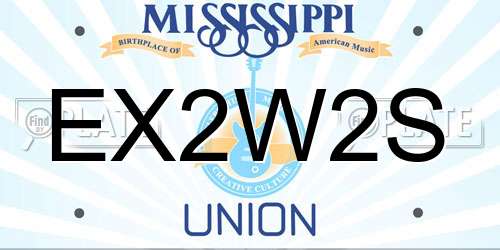 EX2W2S Mississippi License Plate