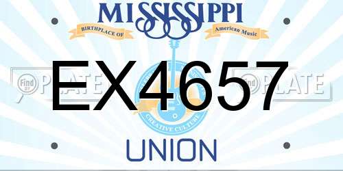EX4657 Mississippi License Plate
