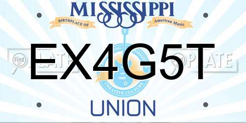 EX4G5T Mississippi License Plate