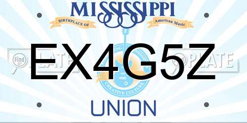 EX4G5Z Mississippi License Plate
