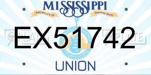 EX51742 Mississippi License Plate