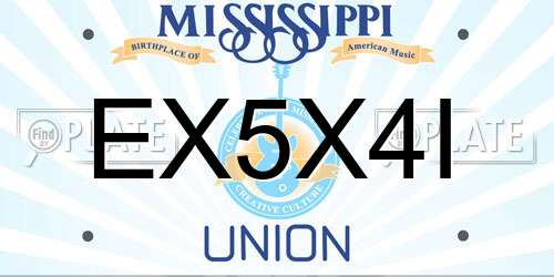 EX5X4I Mississippi License Plate