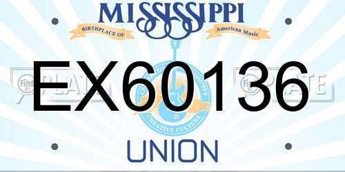 EX60136 Mississippi License Plate
