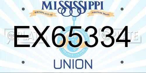 EX65334 Mississippi License Plate