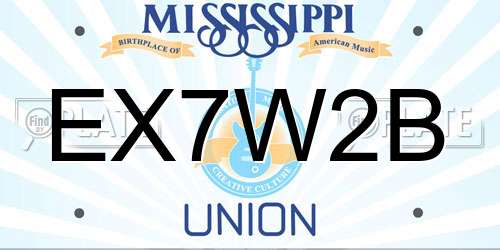 EX7W2B Mississippi License Plate