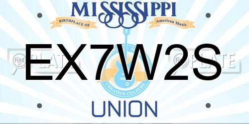 EX7W2S Mississippi License Plate