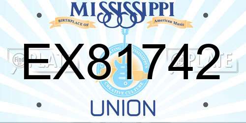 EX81742 Mississippi License Plate