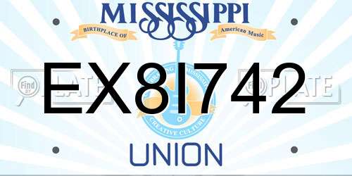 EX8I742 Mississippi License Plate