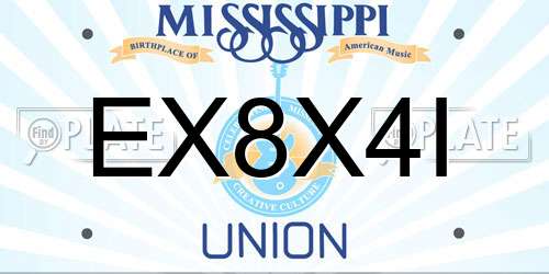 EX8X4I Mississippi License Plate