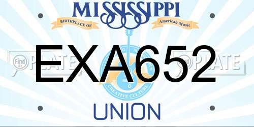 EXA652 Mississippi License Plate