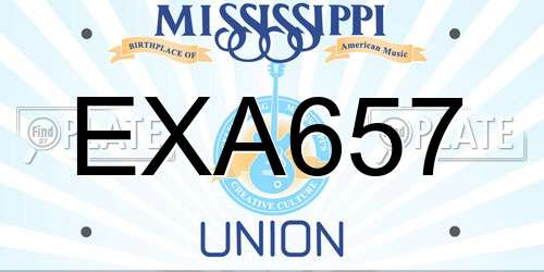 EXA657 Mississippi License Plate