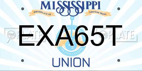 EXA65T Mississippi License Plate
