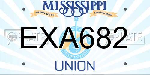 EXA682 Mississippi License Plate