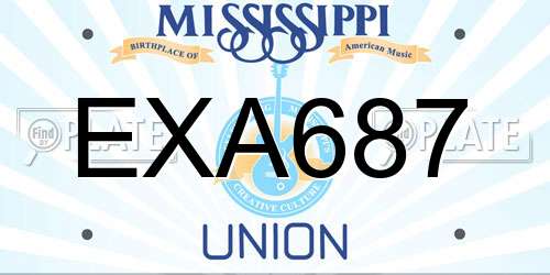 EXA687 Mississippi License Plate