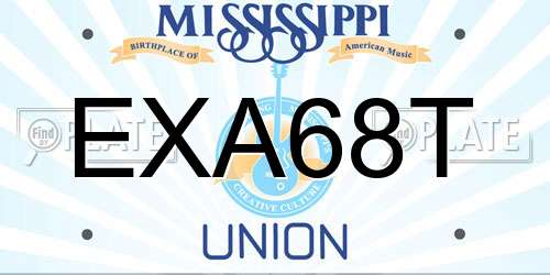 EXA68T Mississippi License Plate