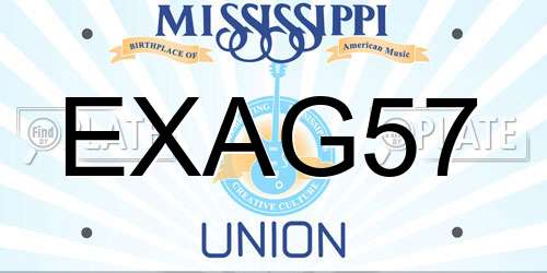EXAG57 Mississippi License Plate