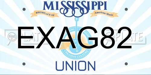 EXAG82 Mississippi License Plate