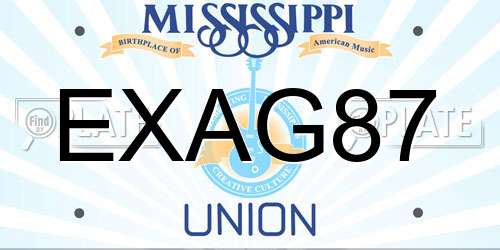 EXAG87 Mississippi License Plate