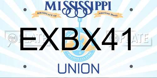EXBX41 Mississippi License Plate