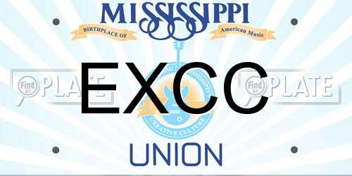 EXCC Mississippi License Plate