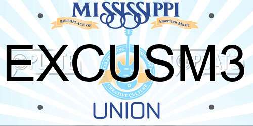 EXCUSM3 Mississippi License Plate