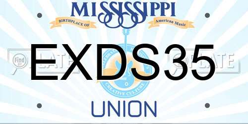 EXDS35 Mississippi License Plate