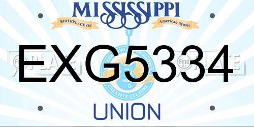 EXG5334 Mississippi License Plate