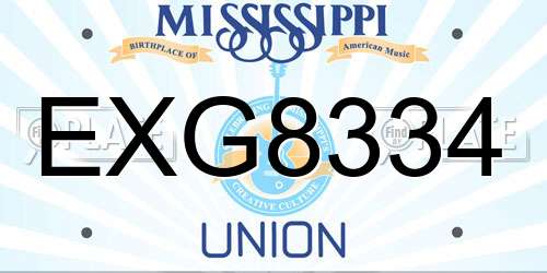 EXG8334 Mississippi License Plate