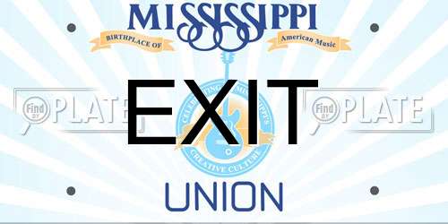EXIT Mississippi License Plate