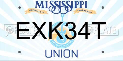 EXK34T Mississippi License Plate