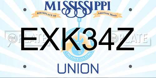EXK34Z Mississippi License Plate