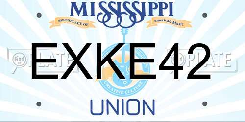 EXKE42 Mississippi License Plate