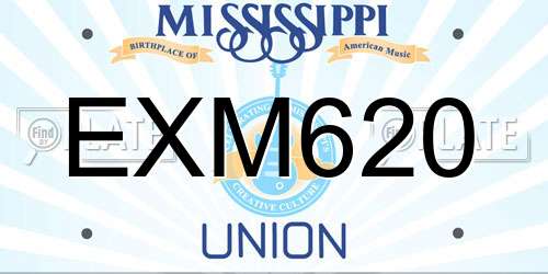 EXM620 Mississippi License Plate