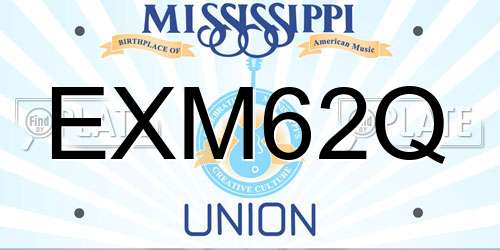 EXM62Q Mississippi License Plate