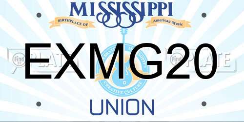 EXMG20 Mississippi License Plate