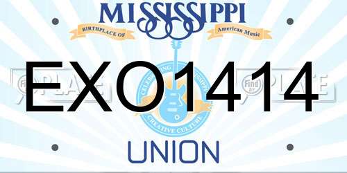 EXO1414 Mississippi License Plate