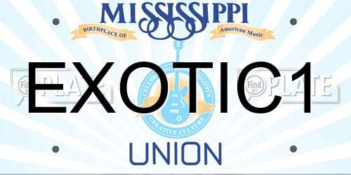 EXOTIC1 Mississippi License Plate