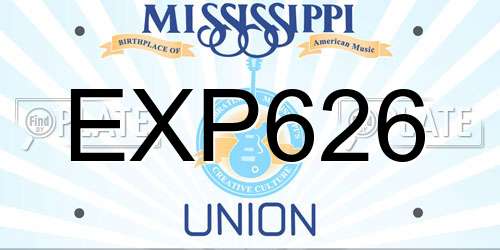 EXP626 Mississippi License Plate