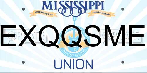 EXQQSME Mississippi License Plate