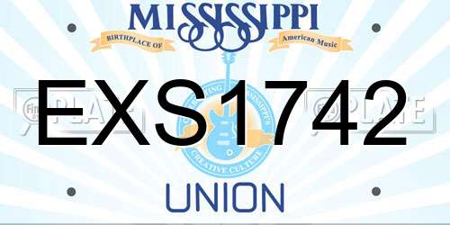 EXS1742 Mississippi License Plate