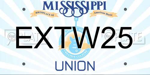 EXTW25 Mississippi License Plate