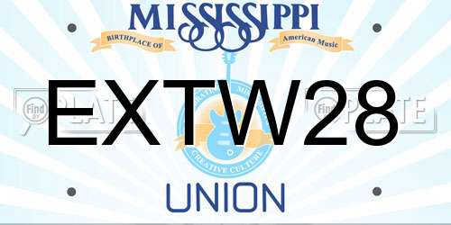 EXTW28 Mississippi License Plate