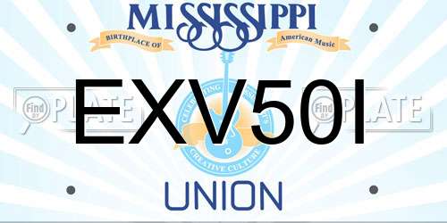 EXV50I Mississippi License Plate