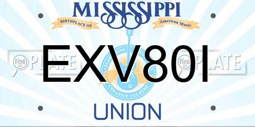 EXV80I Mississippi License Plate