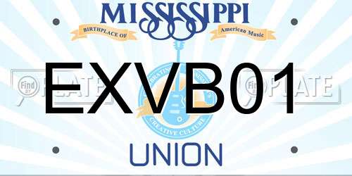 EXVB01 Mississippi License Plate