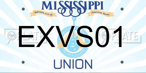 EXVS01 Mississippi License Plate