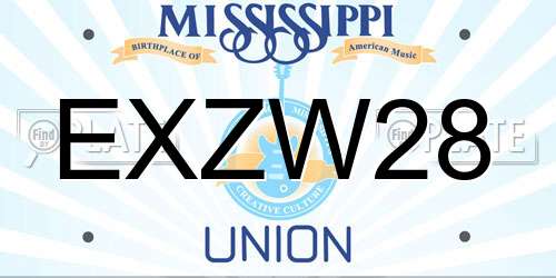 EXZW28 Mississippi License Plate